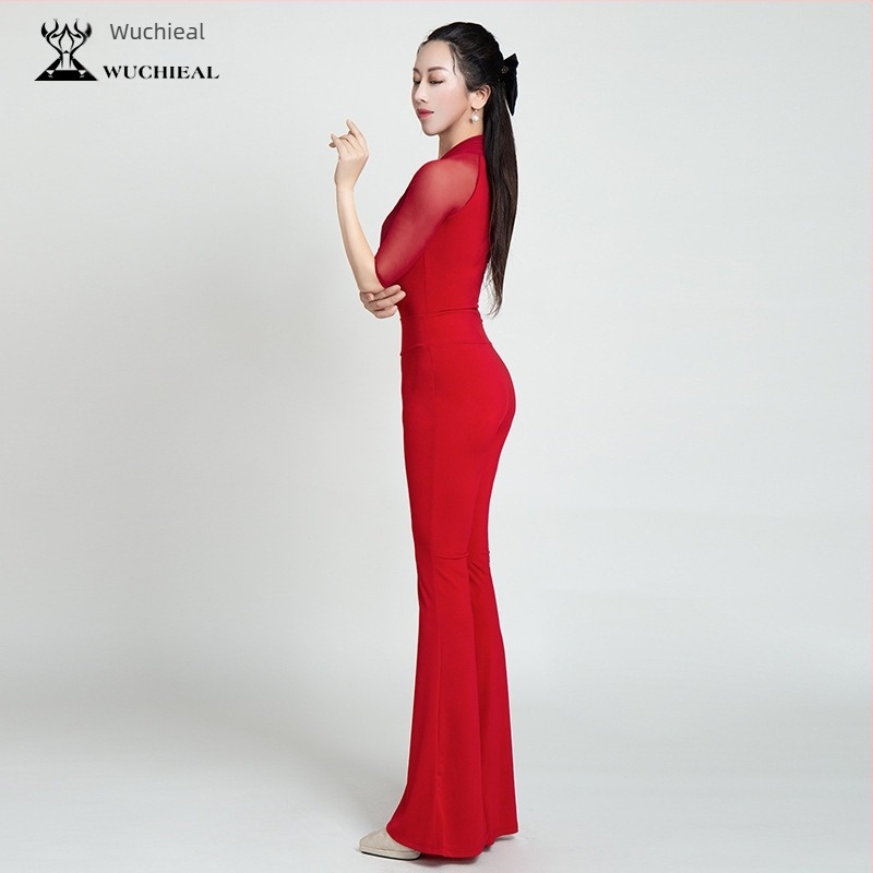 Žensko tijelo body za oblikovanje za ples – kristalno pamuk + mreža, 70% poliester, plesna odjeća