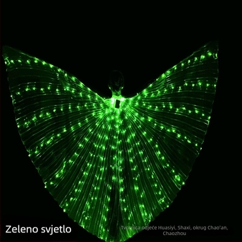 LED svjetleća krila za ples stomaka – za žene, materijal Lycra i poliester, 100% poliester, rekvizit za pozornicu