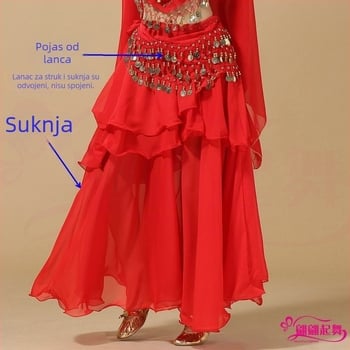 Kostim za belly dance – indijskog stila, široka suknja s volumenom, chiffon 120D, akrilni materijal, marka Yan Zi Dance Rhyme