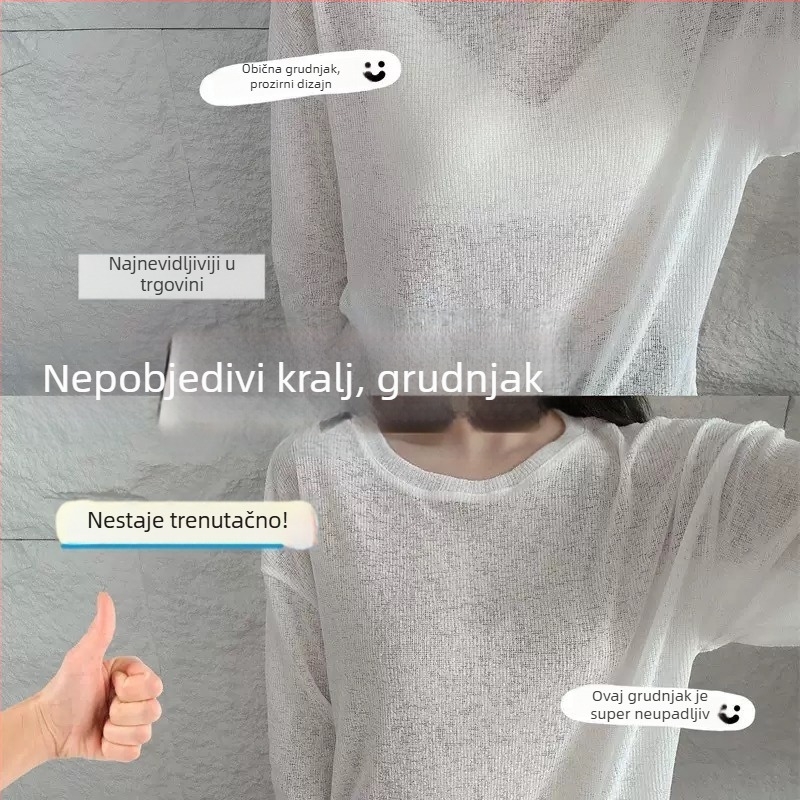 Nevidljivi sportski grudnjak bez naramenica, prozračan i oblikujući leđa, bez žice, 3/4 košarica, fiksne dvostruke trake