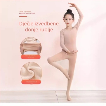 Dječji plesni bazni set – flis podstava, nylon 70% smjesa, jesen-zima sezona, uzrast 3–8 godina