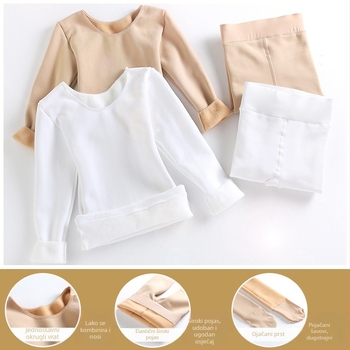 Dječji baletni osnovni set za vježbanje, plišani velur pile tkanina, 60% najlona, zimska fleece podstava, univerzalni stil (Velur pile tkanina; 60% najlon; zimski fleece; plosno pletenje 12–14 petlji/3 cm; završeci očišćeni)