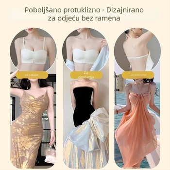 Nevidljivi grudnjak bez naramenica s prednjim kopčanjem, neklizajući, za slip haljine