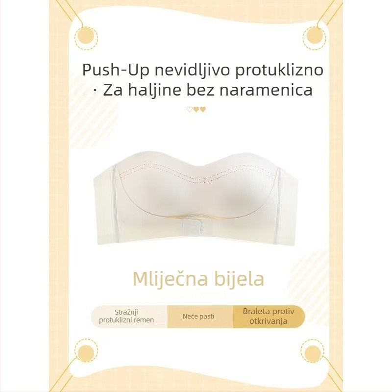 Nevidljivi grudnjak bez naramenica s prednjim kopčanjem, neklizajući, za slip haljine