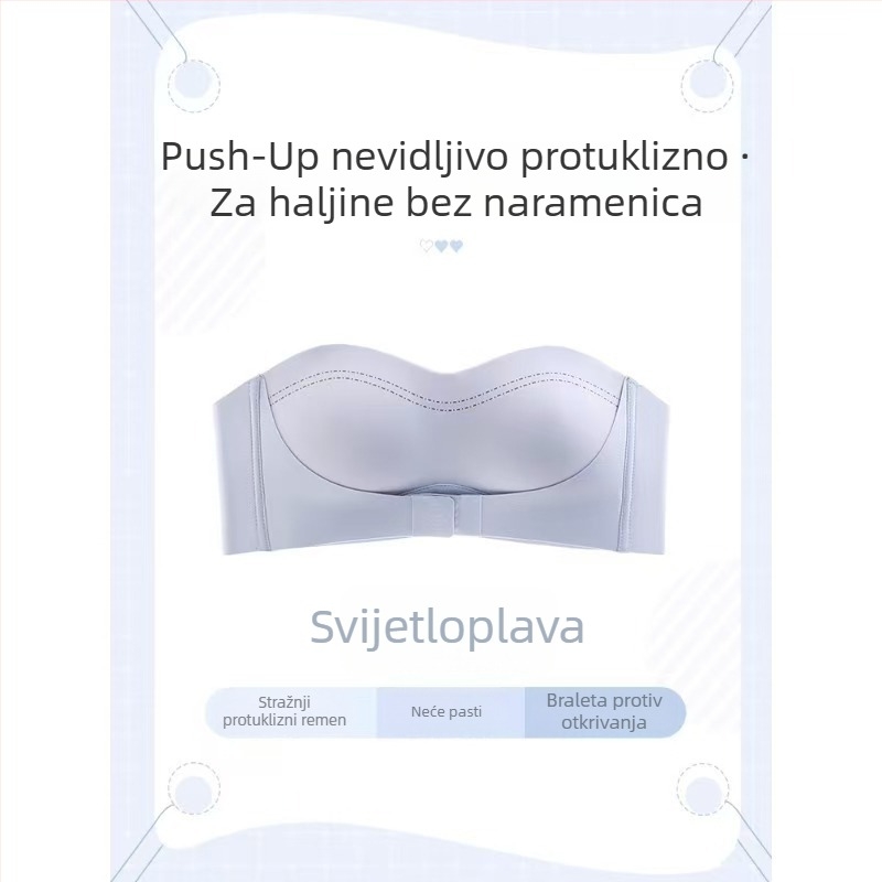 Nevidljivi grudnjak bez naramenica s prednjim kopčanjem, neklizajući, za slip haljine