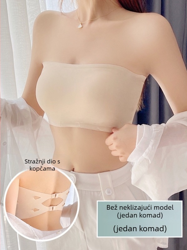 Ice Silk grudnjak bez naramenica, nevidljiv, protuklizni, oblikujući tube top
