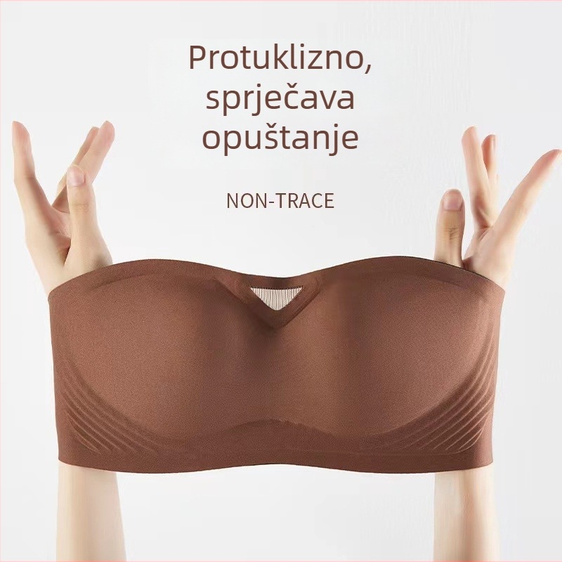 Bez naramenica grudnjak bez žica, anti-klizni i nevidljiv, za top s jednim ramenom