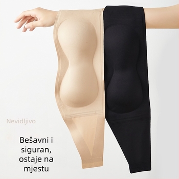 Bez naramenica i bez leđa shapewear grudnjak – najlon, 3/4 košarice, tanke modelirane košarice, protuklizno