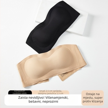 Bez naramenica i bez leđa shapewear grudnjak – najlon, 3/4 košarice, tanke modelirane košarice, protuklizno