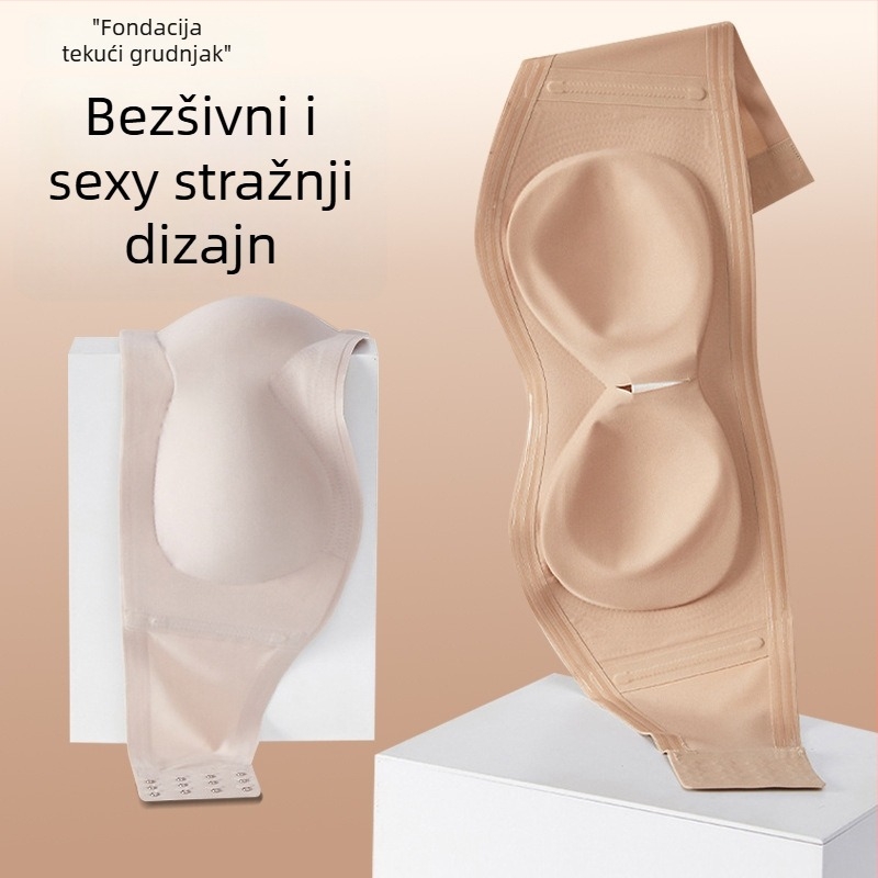 Bez naramenica i bez leđa shapewear grudnjak – najlon, 3/4 košarice, tanke modelirane košarice, protuklizno