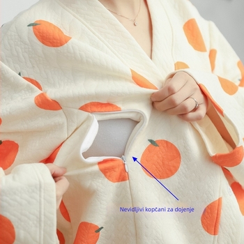 Zimske trudničke pidžame za dojenje, 100% pamuk, debeli materijal 201–250 g/m², kućna odjeća poslije poroda.