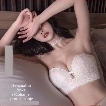 Bezrameni grudnjak za mali bust, 3/4 košarica, bez žice, čipkasta najlon tkanina, oblikovanje leđa