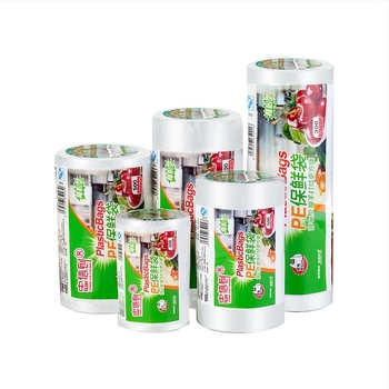 Kuhinjske jednokratne vrećice za svježu hranu, prozirne rolne vrećice s perforacijom za čuvanje hrane, plastični materijal; toplinska otpornost -60°C do 140°C; sigurno za mikrovalnu