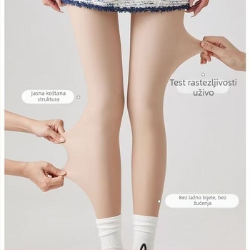 Baonasi ženske čarape za jesen/zimu, dojam golih nogu, flis podstava, baršunaste legice