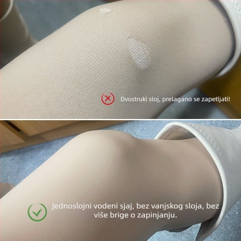 Ženske tajice Sharkskin, tanki sloj sjajnih pantihosa, cijeli komad, boja kože, zgušnjene