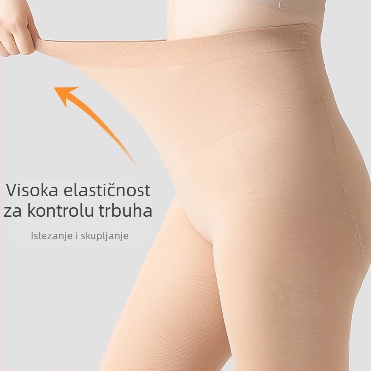 Ženske tajice u plus veličini, boja kože, duljine 9/10, debele za zimu, proljeće i jesen