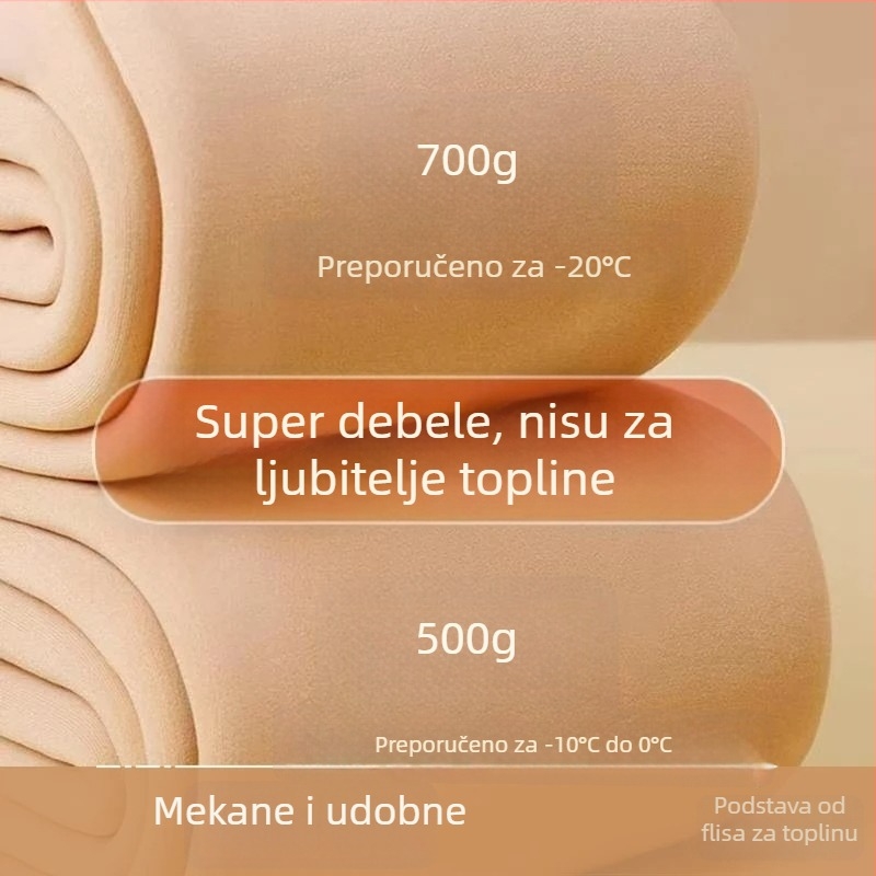 Ekstremno debeli leggingi s fleeceom i hulahopke za jesen-zimu, plus veličina, boja kože.