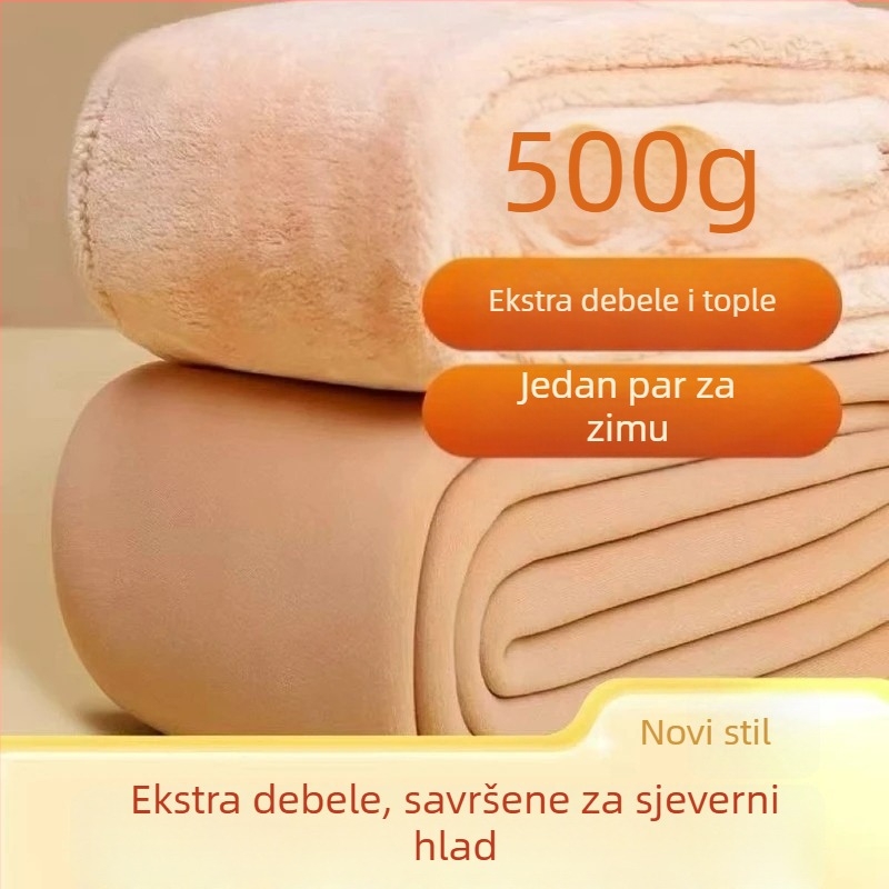 Ekstremno debeli leggingi s fleeceom i hulahopke za jesen-zimu, plus veličina, boja kože.