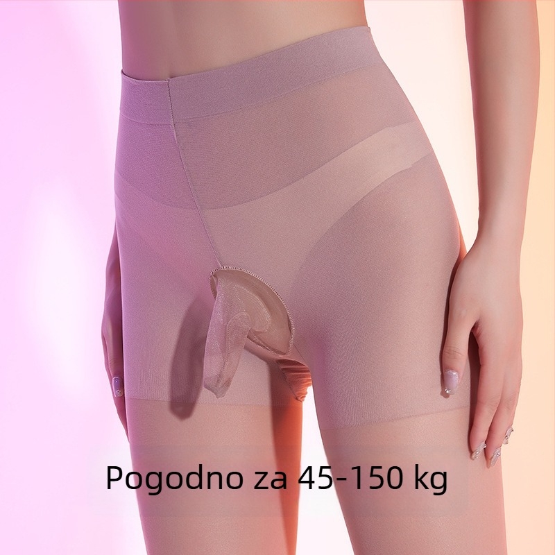 Plus veličine muške najlonke s otvorenim preponama, bezšivne, crne, seksi, ultra tanke, prozračne, za ljeto