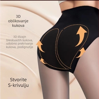 Leggine s flisom, visokim strukom, podizanje stražnjice, prozirne do kože, za jesen i zimu