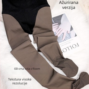 Leggine s flisom, visokim strukom, podizanje stražnjice, prozirne do kože, za jesen i zimu