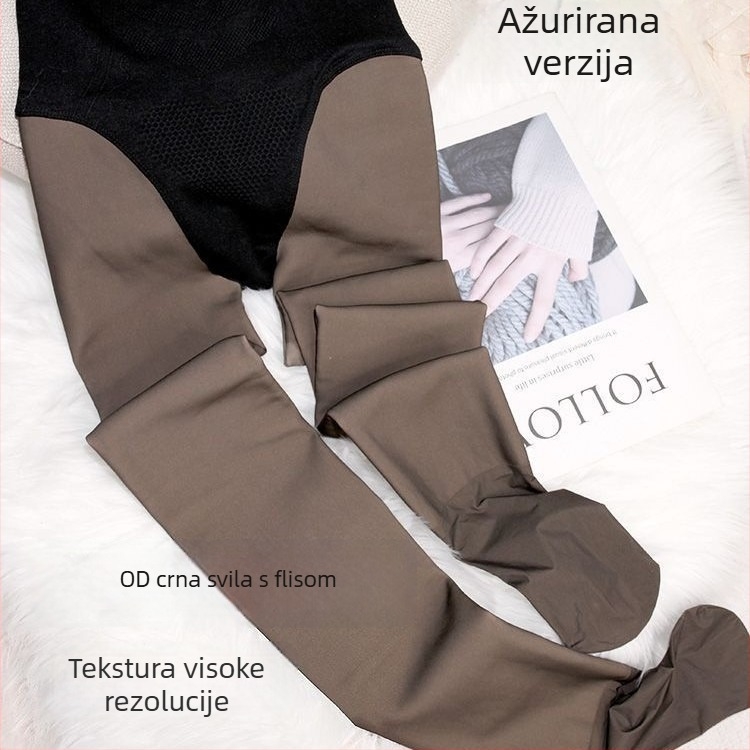Leggine s flisom, visokim strukom, podizanje stražnjice, prozirne do kože, za jesen i zimu