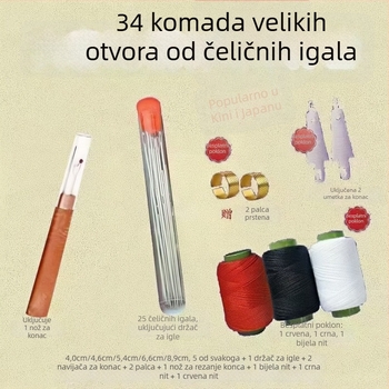 Set igala za pletenje, 34 dijela, prijenosni džepni stil, nehrđajući čelik