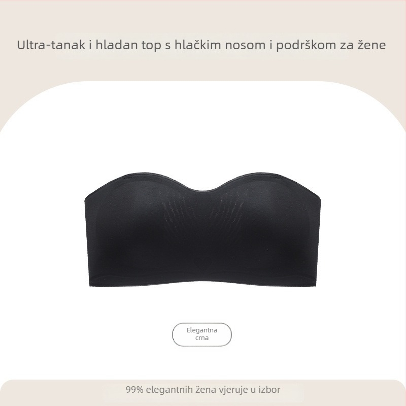 Ženski grudnjak od najlona bez naramenica, košarice u obliku zečjih ušiju, tanke oblikovane šalice, odvojive dvostruke naramenice