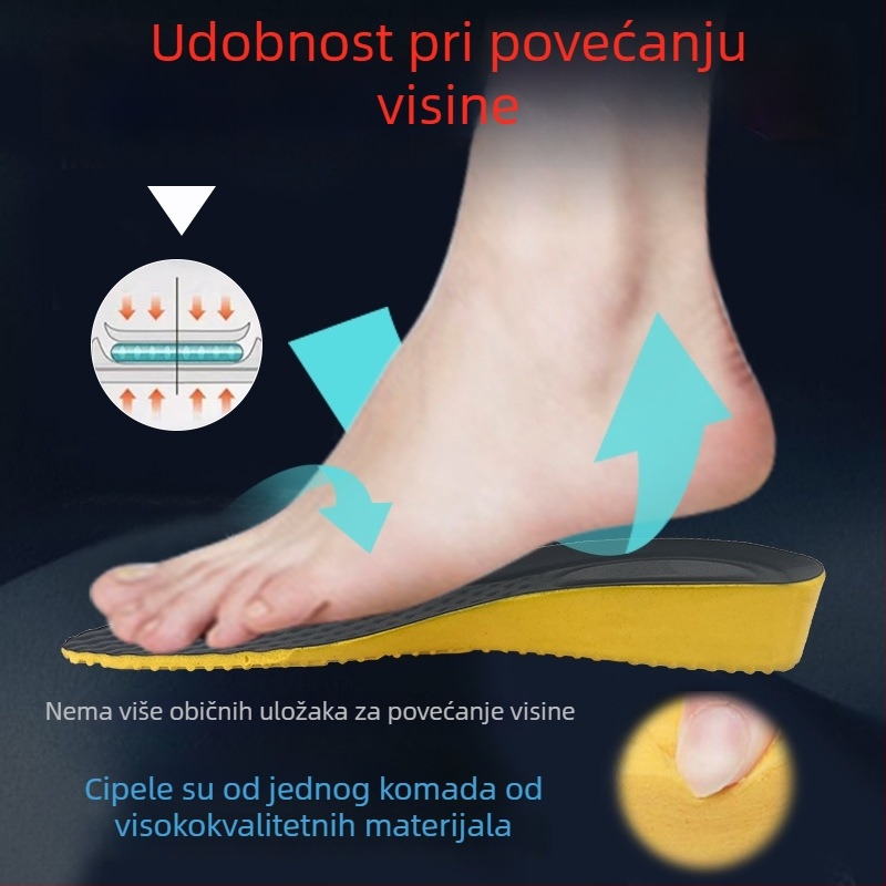 Muške kožne tenisice s prozračnim perforacijama, unutarnje povećanje visine, udobne, poslovno-casual stil