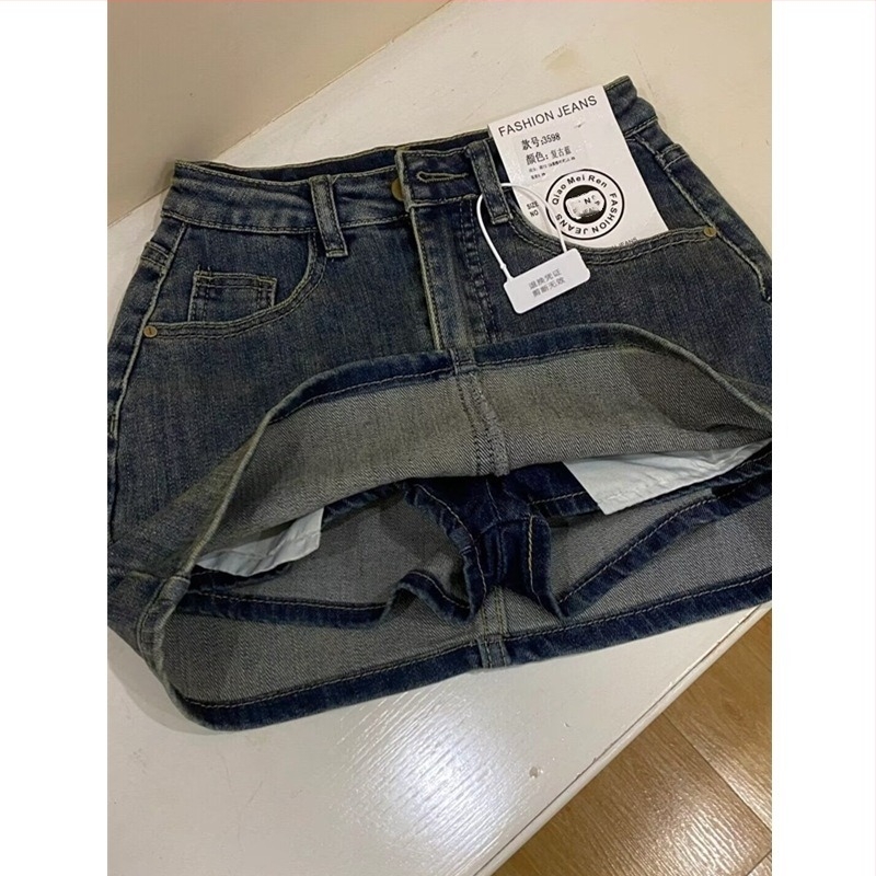 Ženska traper suknja, visoki struk, elastična, A-linija, pamuk-poliester smjesa, jesen 2025