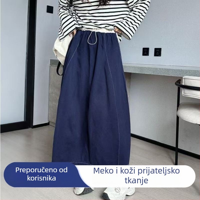 Duga balon suknja s visokim strukom, Chenille tkanina, Spandex 90–95%, spajanje s 3D dekoracijom i top-stitch šavovi