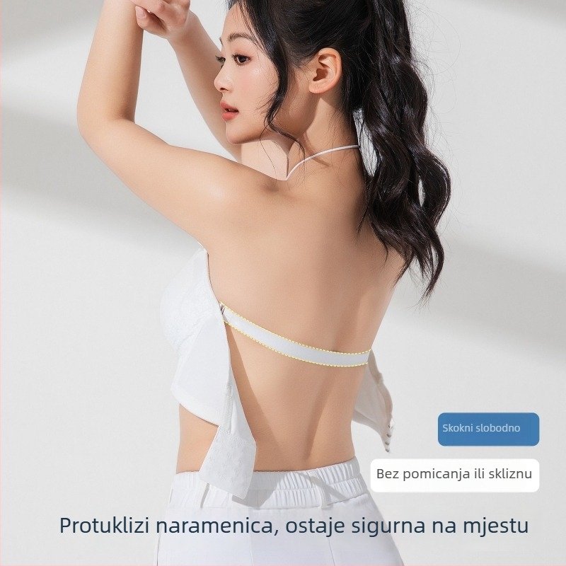 Bez naramenica zavijajući grudnjak za velike grudi, s ljepljivim silikonom, push-up, protivklizni, potpuna pokrivenost leđa, plus veličina