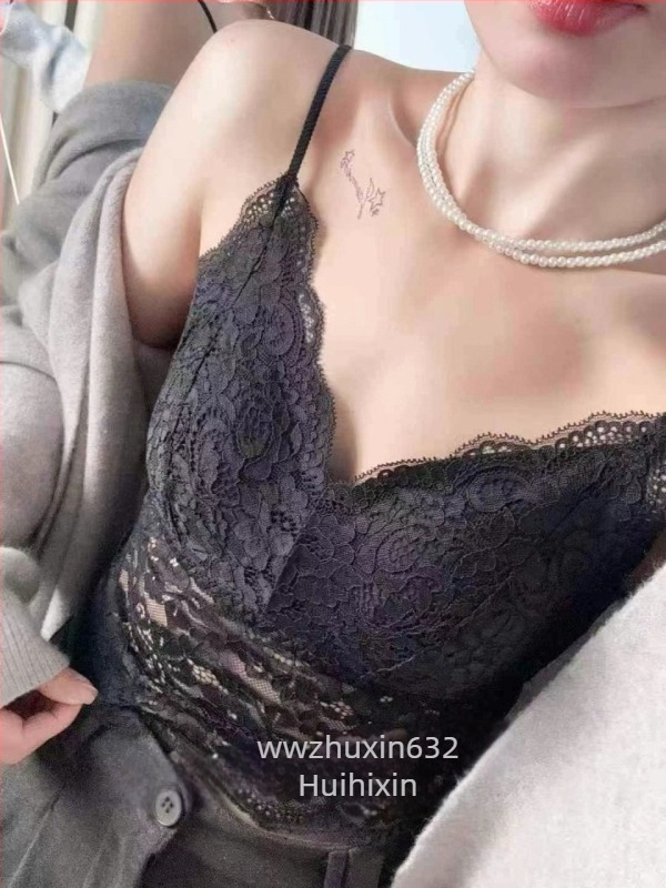 Čipkasti top za donji veš s jastučićima za grudi, francuski stil, otvoren leđa, uski kroj