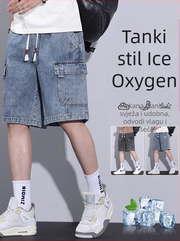 Muške traper šorceve, pamucni rastezljiv denim, mikroelastičnost, ravni kroj, pet duljina, ljeto