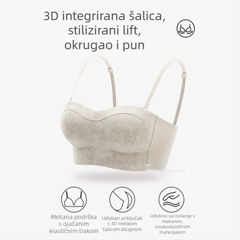 Bešavni grudnjak za žene, bez naramenica, oblikovanje bočnih grudi, 3/4 košarica, najlon materijal