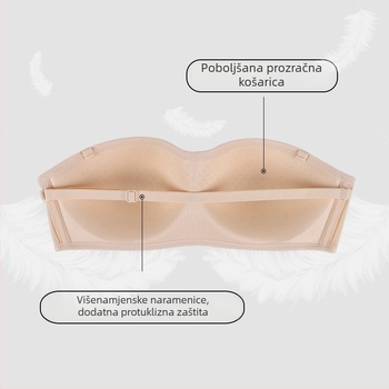 Francuskog stila bežični ženski grudnjak s nevidljivim naramenicama, prozračan i upija znoj, model 9060