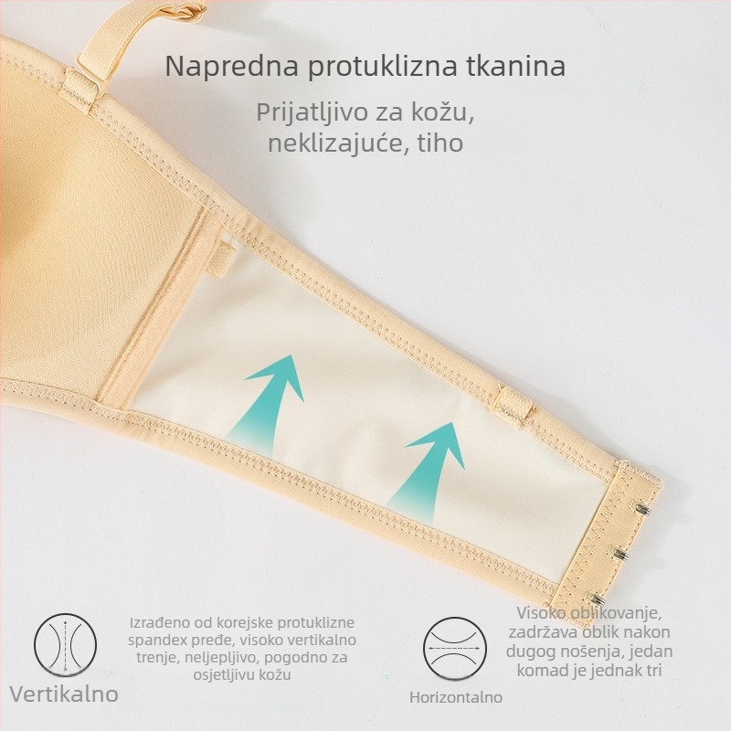 Francuskog stila bežični ženski grudnjak s nevidljivim naramenicama, prozračan i upija znoj, model 9060