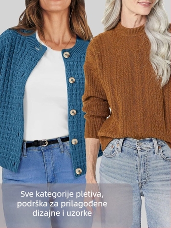 Ženski pleteni kardigan i pulover za jesen i zimu