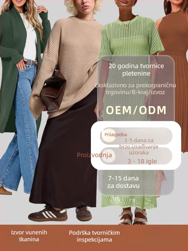 Ženski pleteni kardigan i pulover za jesen i zimu