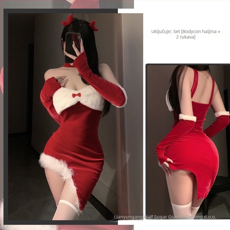 Erotični kostim zečice za djevojku – bez naramenica, prozirna mrežasta tkanina, ultra-tanki najlon, sadržaj najlona 90–95%