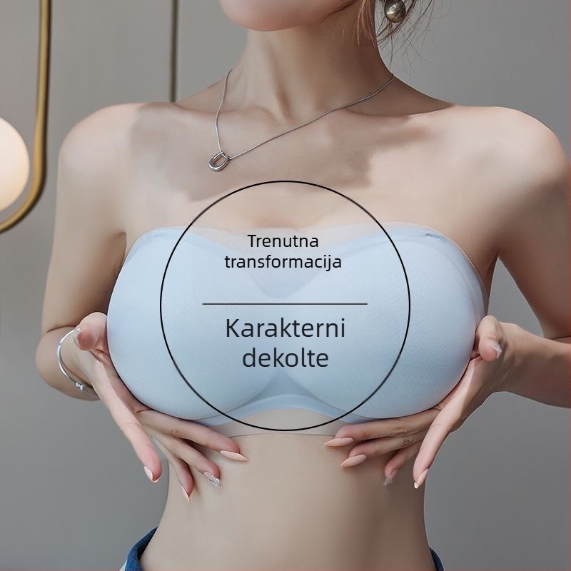 Top bez naramenica od Ice Silk – 3/4 kupa, Odvojive dvostruke naramenice, Oblik: tanak gore, debe dole, Bez čeličnog prstena
