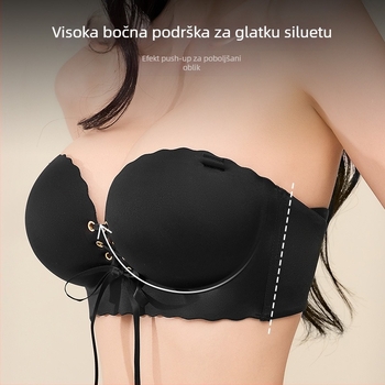 Sutien bez naramenica, protivklizni, 3/4 košarice, debeli kalup 8 cm, stražnji troredni kopči