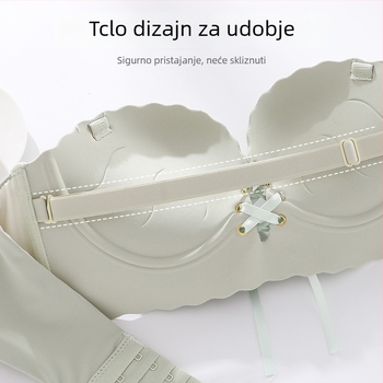Sutien bez naramenica, protivklizni, 3/4 košarice, debeli kalup 8 cm, stražnji troredni kopči