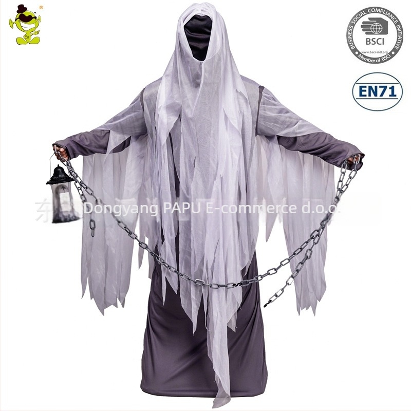 Halloween kostim za odrasle: ogrtač cosplay Lantern Ghost — horor kostim za zabavu (Materijal: Poliester; Glavni materijal: 98% poliester; Spol: Muški; Dob: Odrasli; Prigode: Igre, Anime, Uloga)