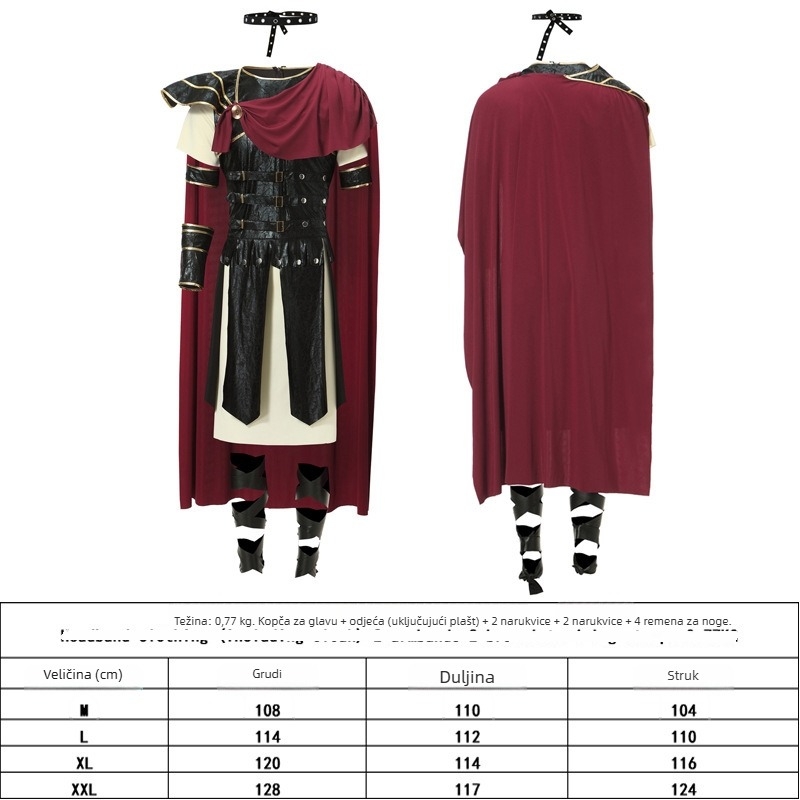 Cosplay Scenski Kostim: Halloween Rimski Vojnik, Tema Spartanski Vojnik; Marka Rain Dream Silk; Tkanina od Pamukasto Smjese; Glavna Tkanina: Poliester; 65% Poliester; Proljeće 2023