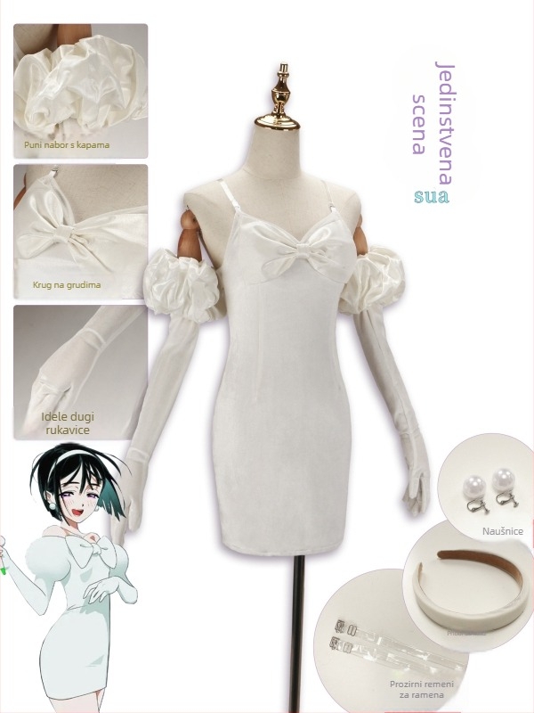 Cosplay scenski kostim, elegantan s posebnim oblikom, Chenille tkanina, 30–50% poliester, ljeto 2022, japanski/korejski ležerni stil, s etiketom za ovratnik