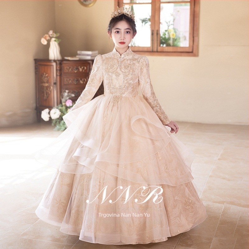 Dječja haljina za djevojčice — luksuzna princes haljina za klavirske izvedbe, sve sezone (uzrast 3–8 godina; glavna tkanina: poliester 50%; podstava: poliester 50%; materijal: sintetička smjesa; stil: 125200612)