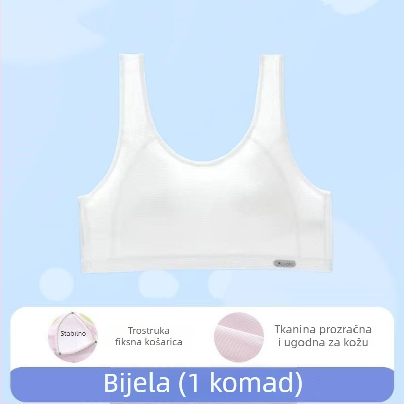 Najlon beznaramenični tube top grudnjak za djevojčice — prozračno donje rublje za tinejdžerice (13–18 godina)