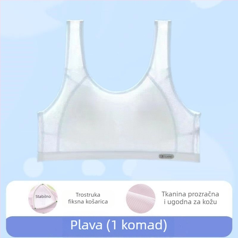 Najlon beznaramenični tube top grudnjak za djevojčice — prozračno donje rublje za tinejdžerice (13–18 godina)
