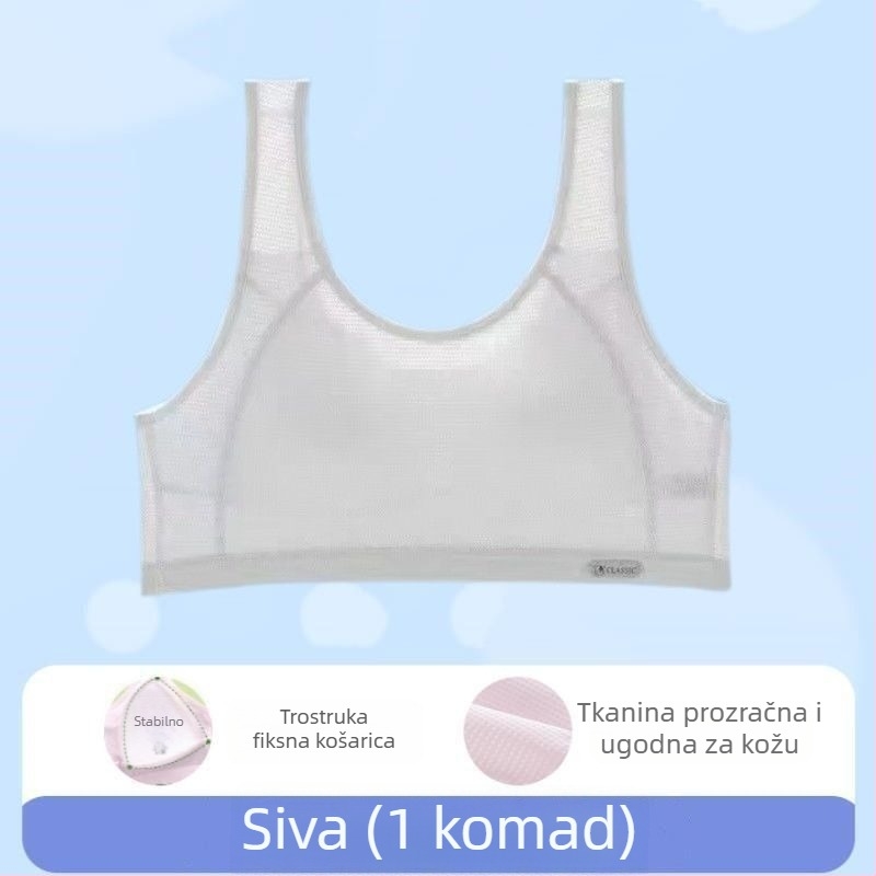Najlon beznaramenični tube top grudnjak za djevojčice — prozračno donje rublje za tinejdžerice (13–18 godina)